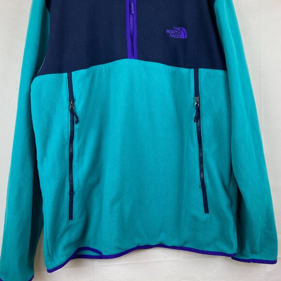 The North Face Mens XL Colorblock Fleece Pullover Zip Neck Sweatshirt 90's Y2k - Picture 3 of 7